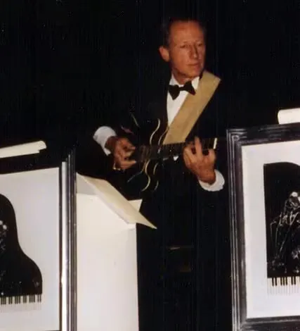 Don performing on stage with Ray Charles at Caesar's Palace, April 2, 1994