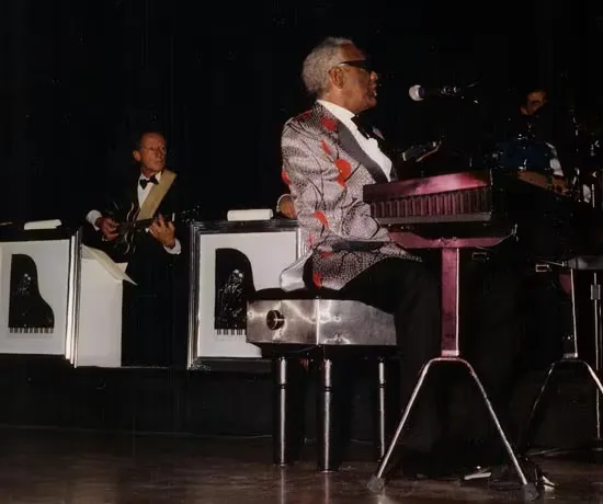 Don performing on stage with Ray Charles at Caesar's Palace, April 2, 1994