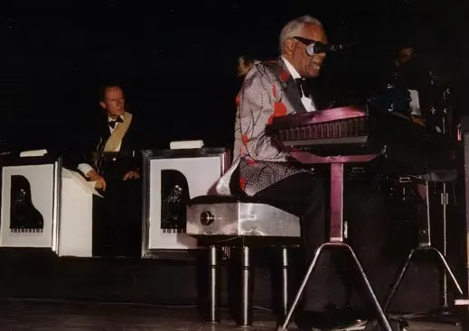 Between songs with Ray Charles