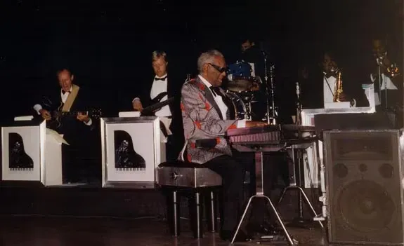 Don performing on stage with Ray Charles at Caesar's Palace, April 2, 1994