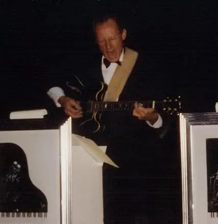 Don performing on stage with Ray Charles at Caesar's Palace, April 2, 1994