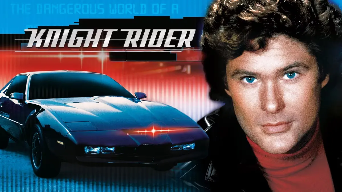 Original soundtrack cover for Knight Rider, featuring the iconic KITT car and futuristic typography.
