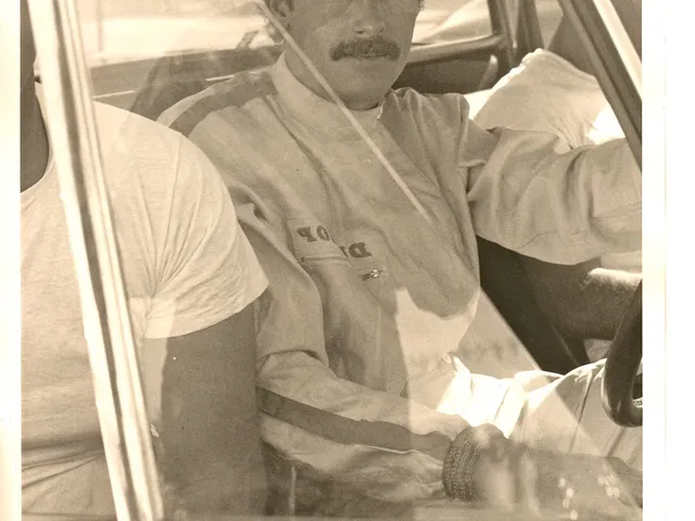 Don Peake after setting the course record at Riverside Raceway, 1968